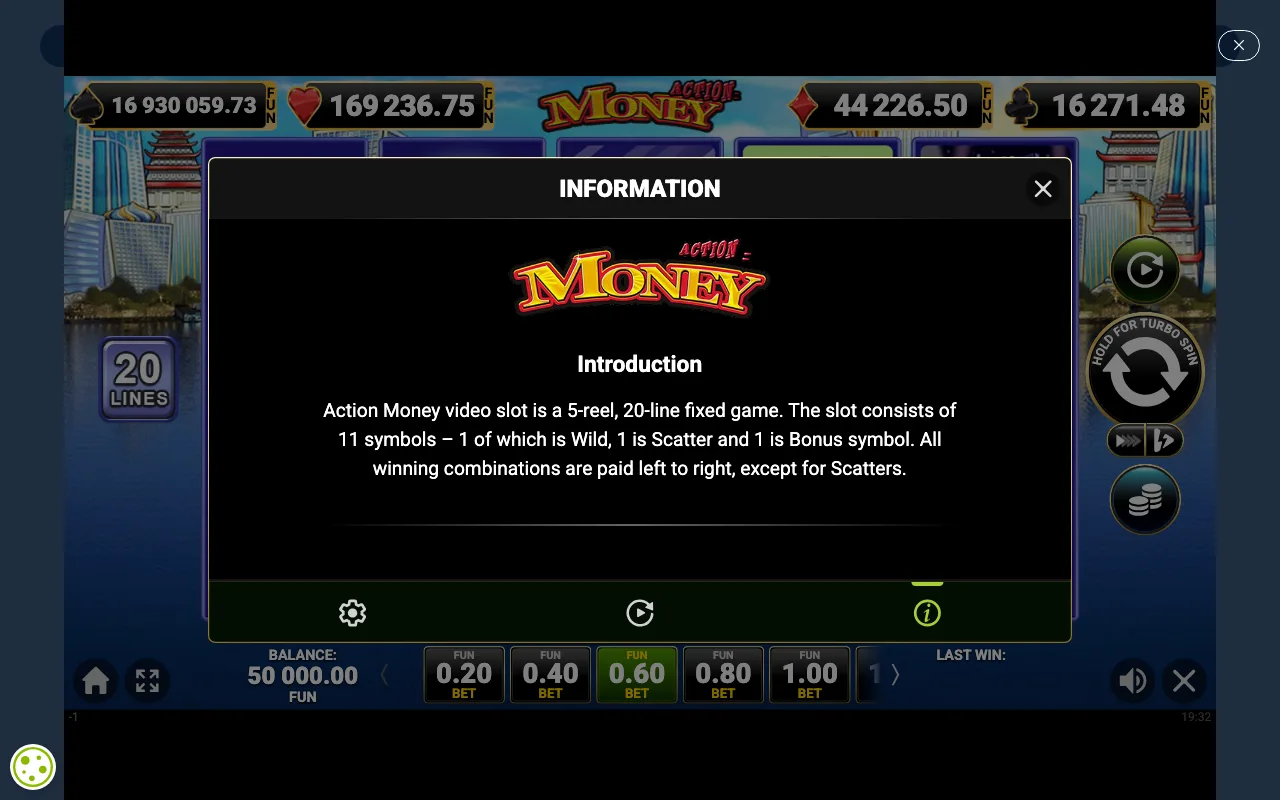 Game rules, page 1 — Action Money