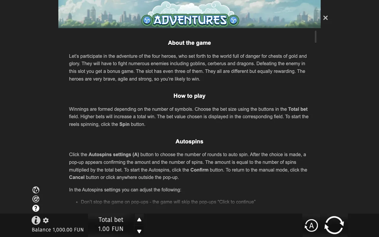 Game rules, page 6 — Adventures