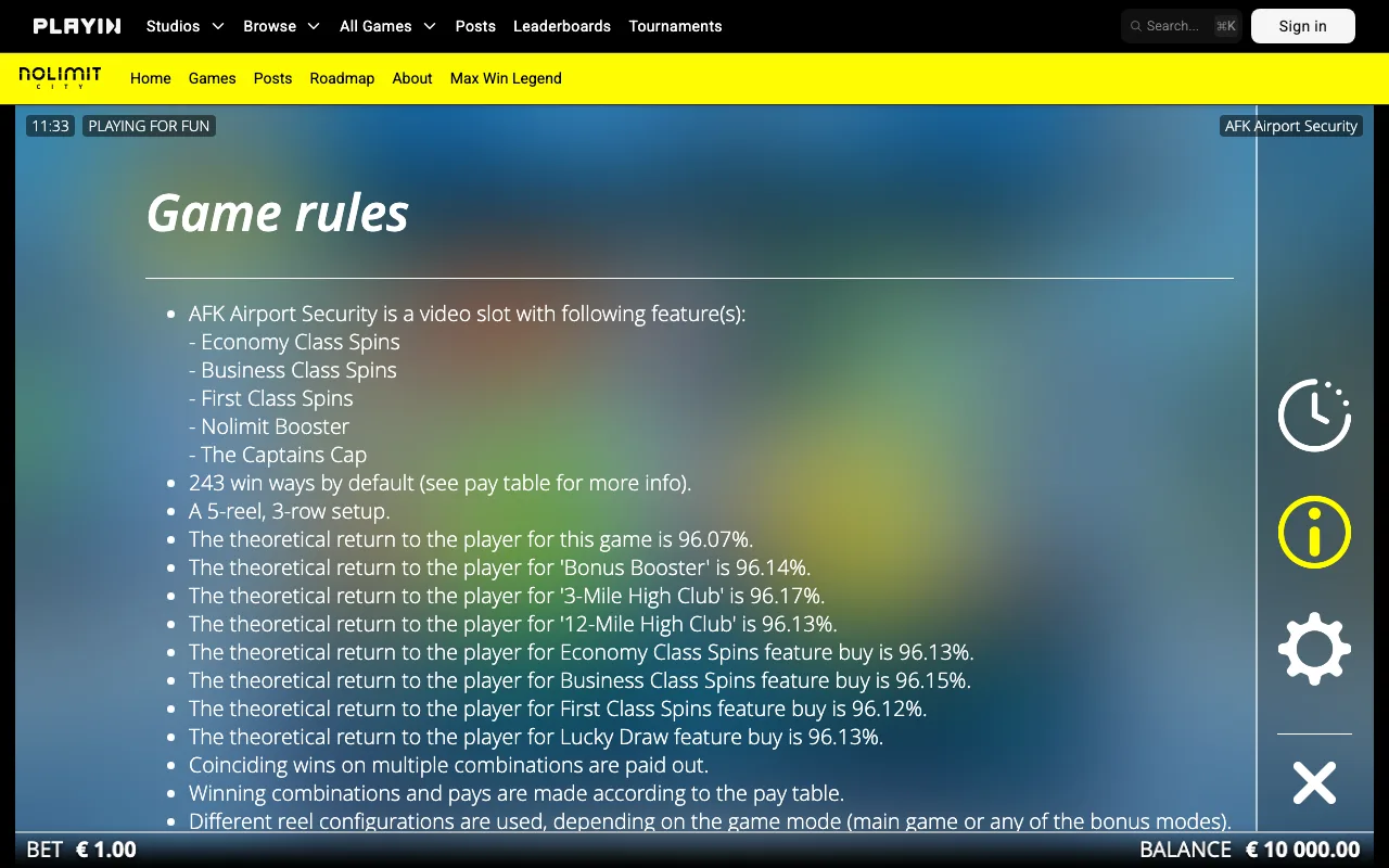 Game rules, page 1 — AFK: Airport Security