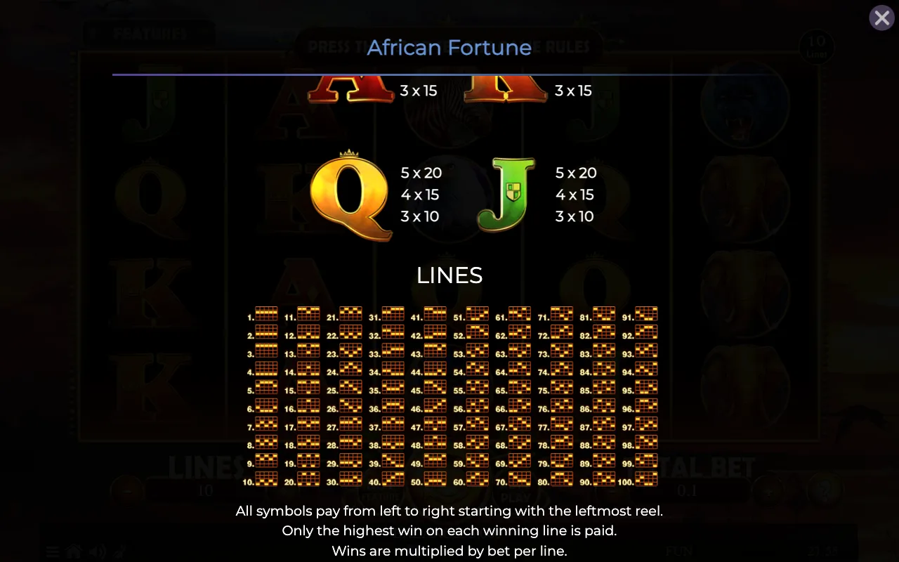 Game rules, page 4 — African Fortune