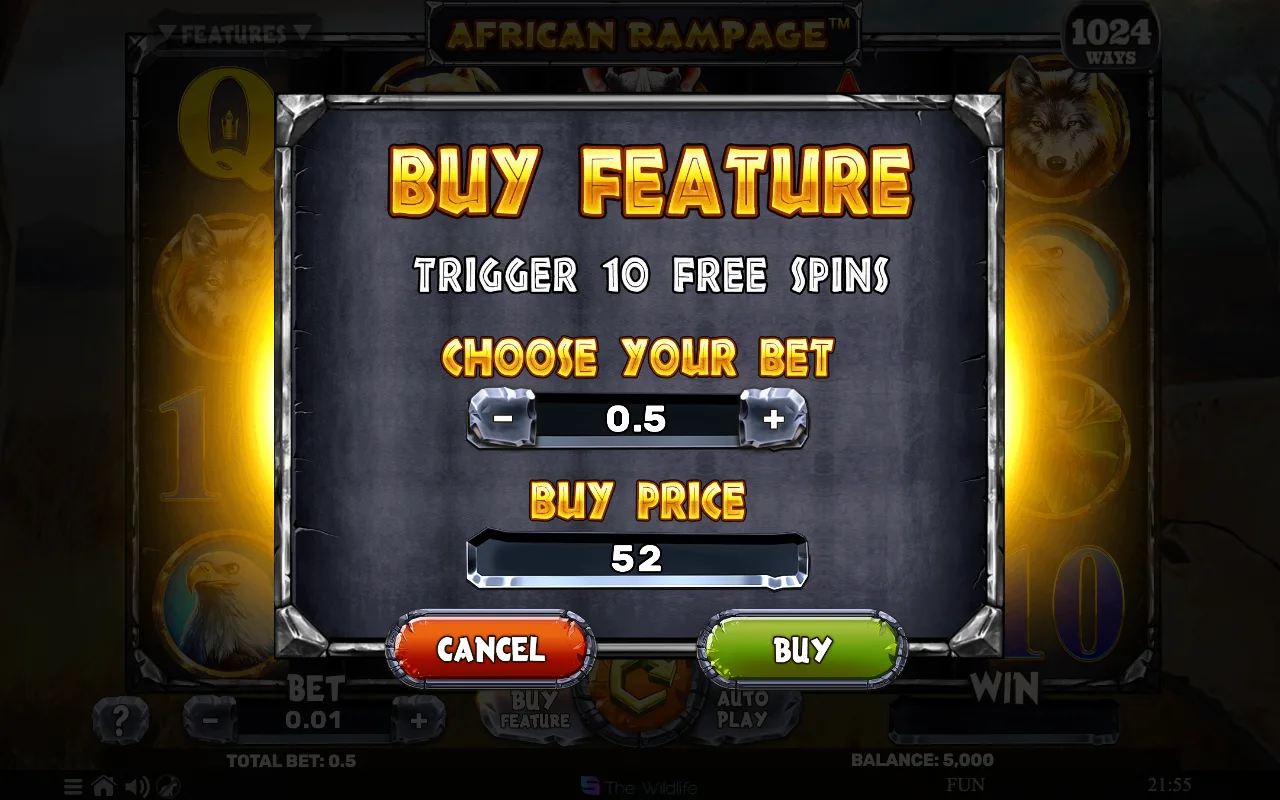 Buying the feature — African Rampage