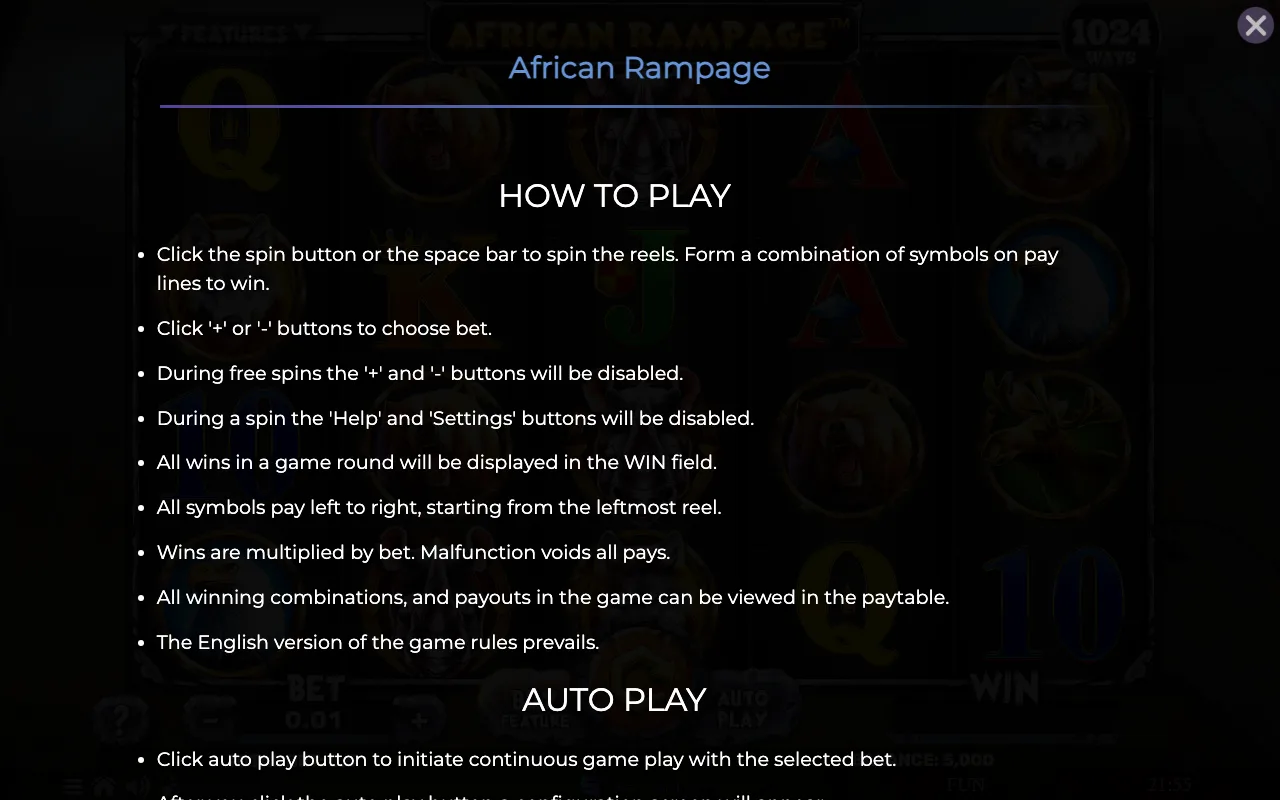 How to play — African Rampage