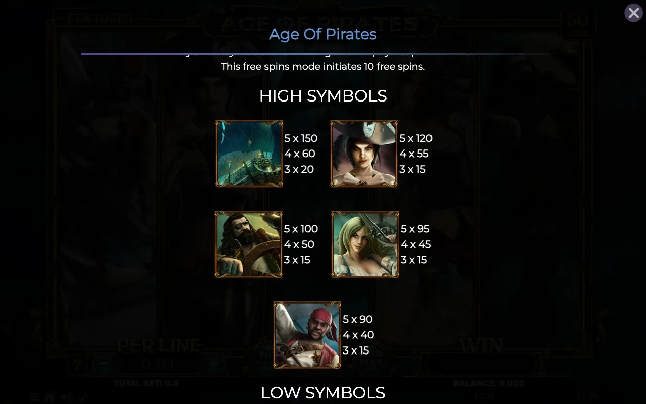 High symbols — Age of Pirates