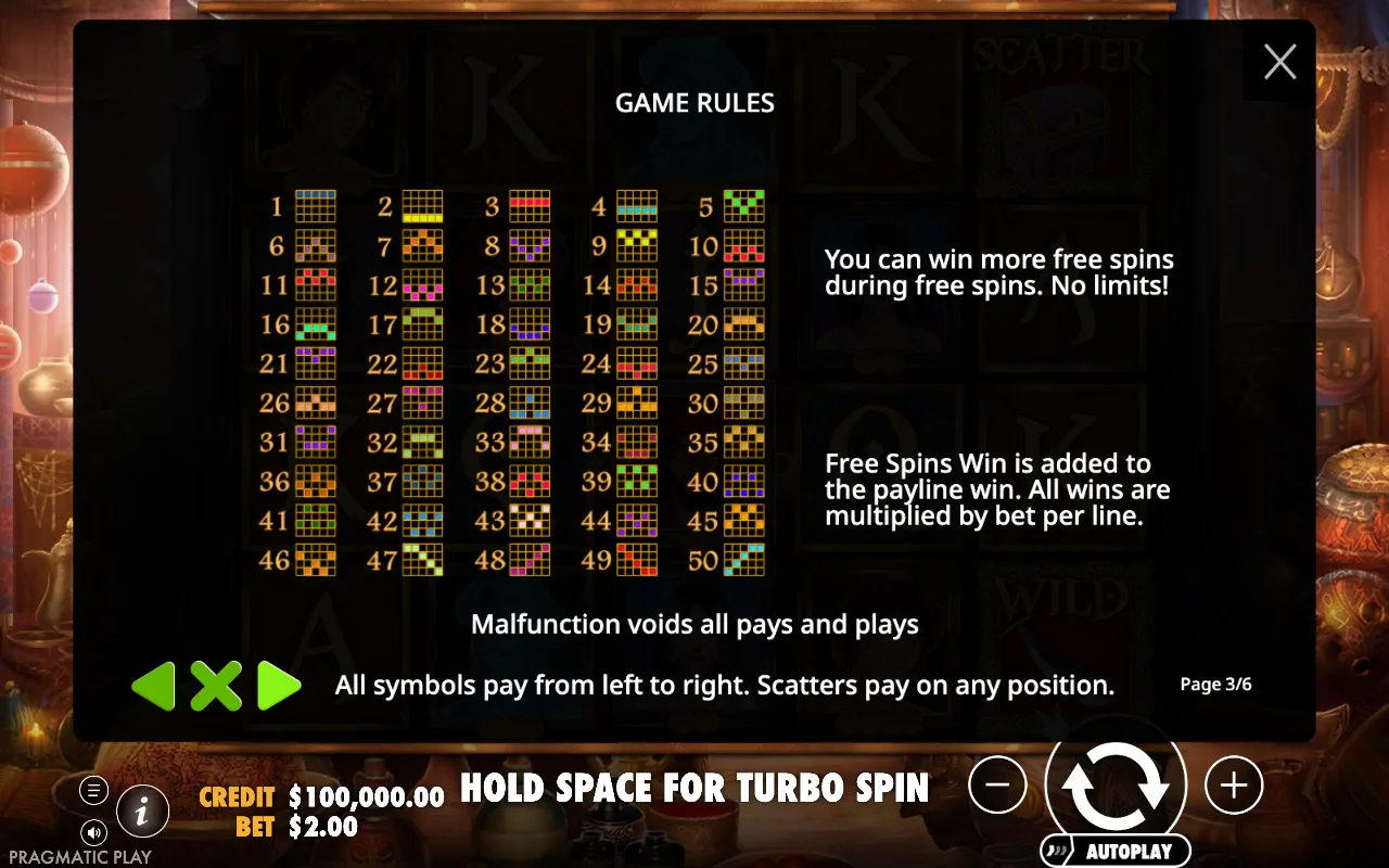 Game rules — Aladdin's Treasure