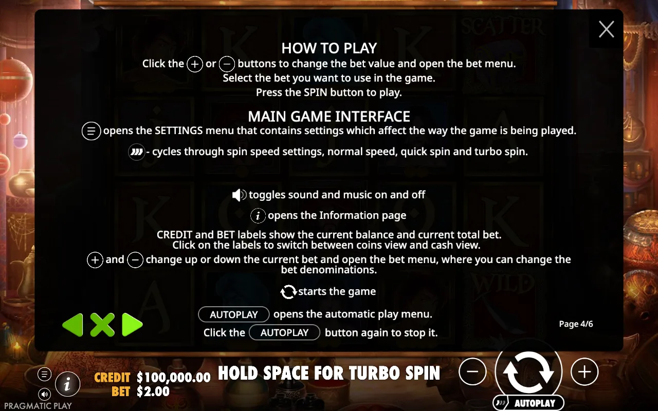 How to play — Aladdin's Treasure