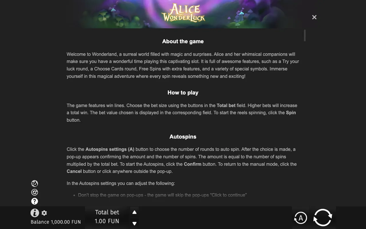 Game rules, page 6 — Alice WonderLuck