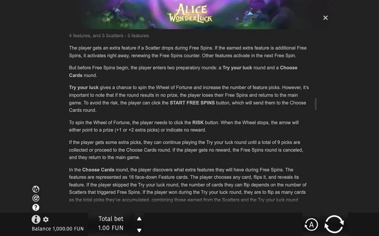 Game rules, page 9 — Alice WonderLuck