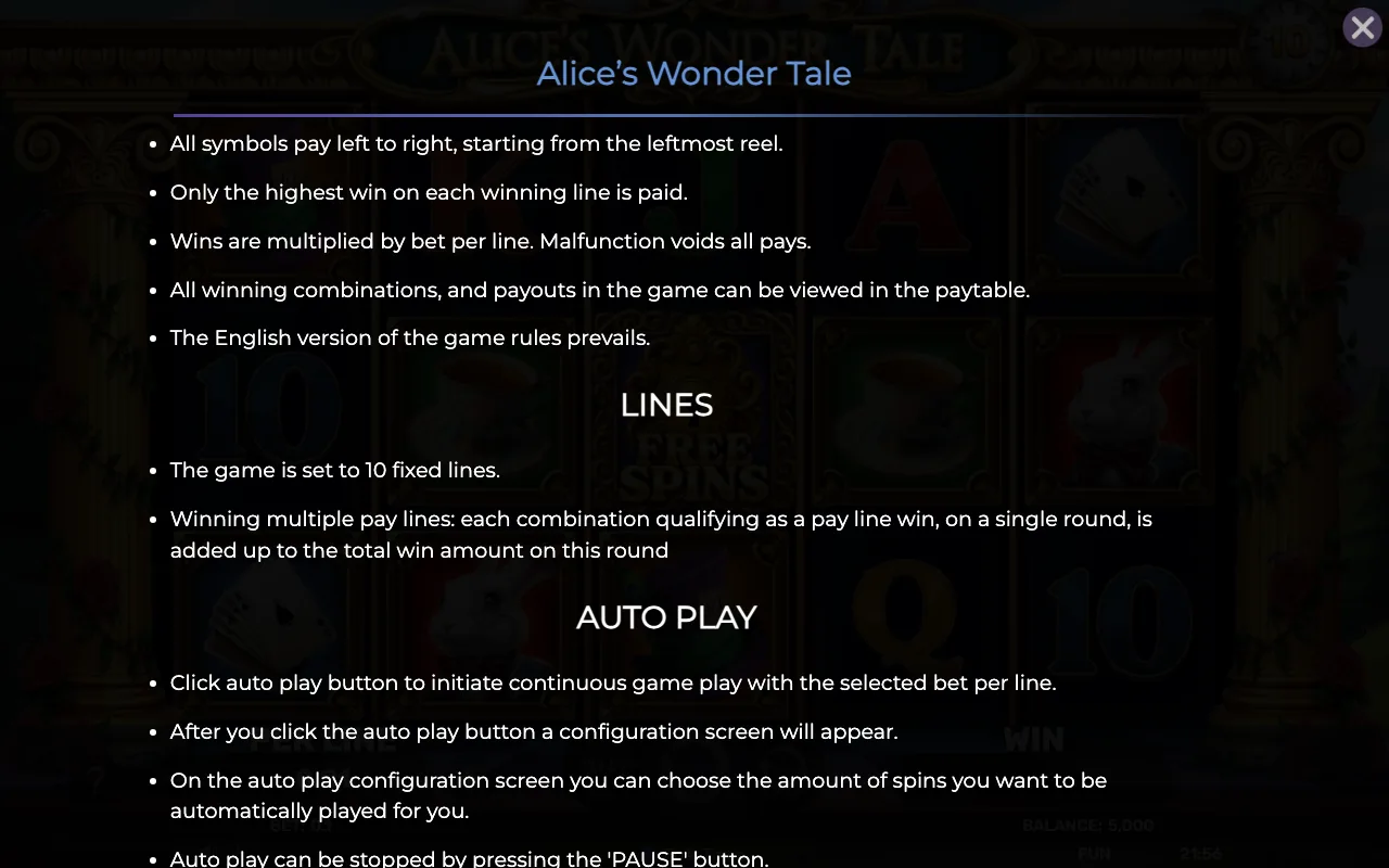 Game rules, page 7 — Alices Wonder Tale