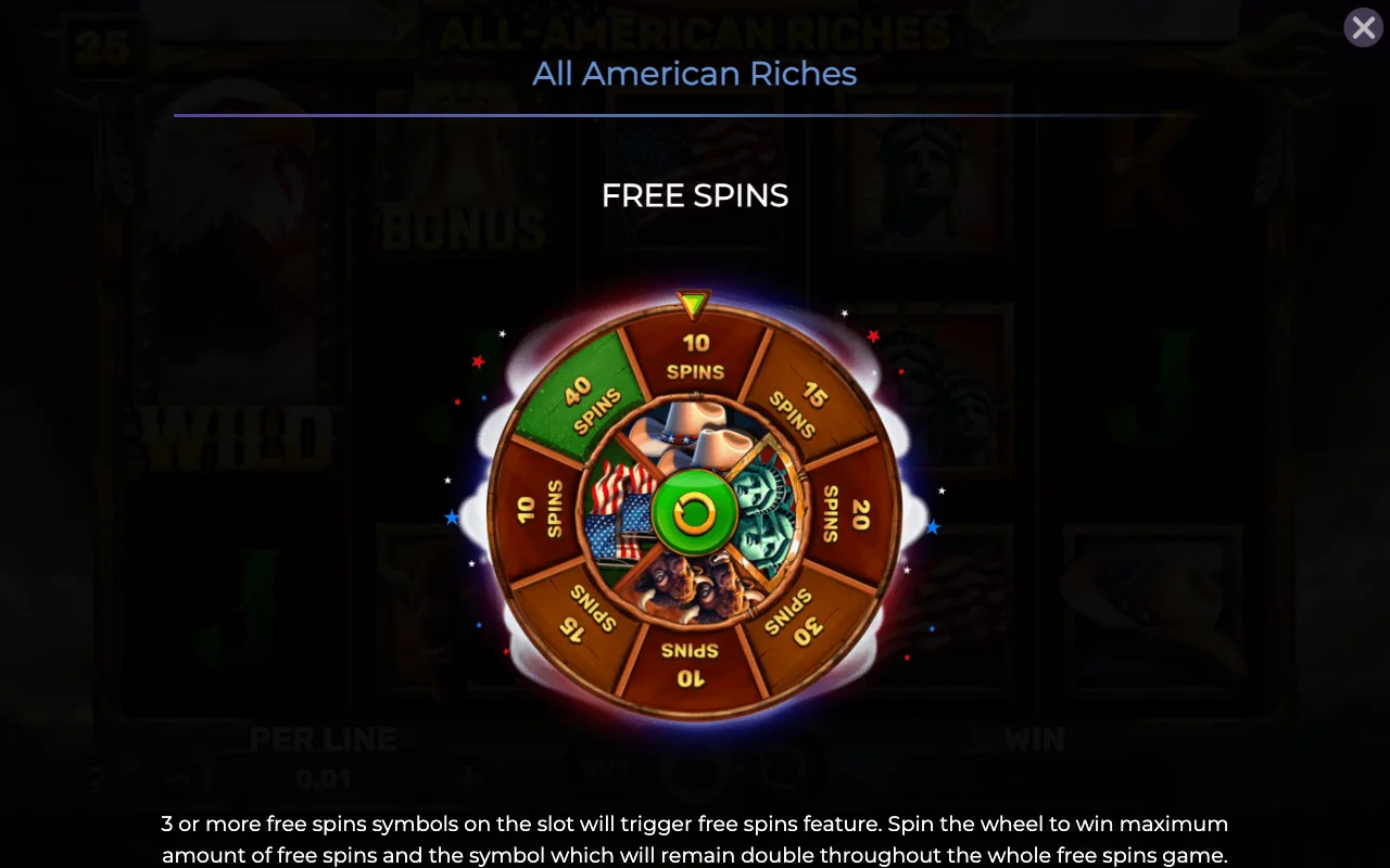 Free spins — All American Riches