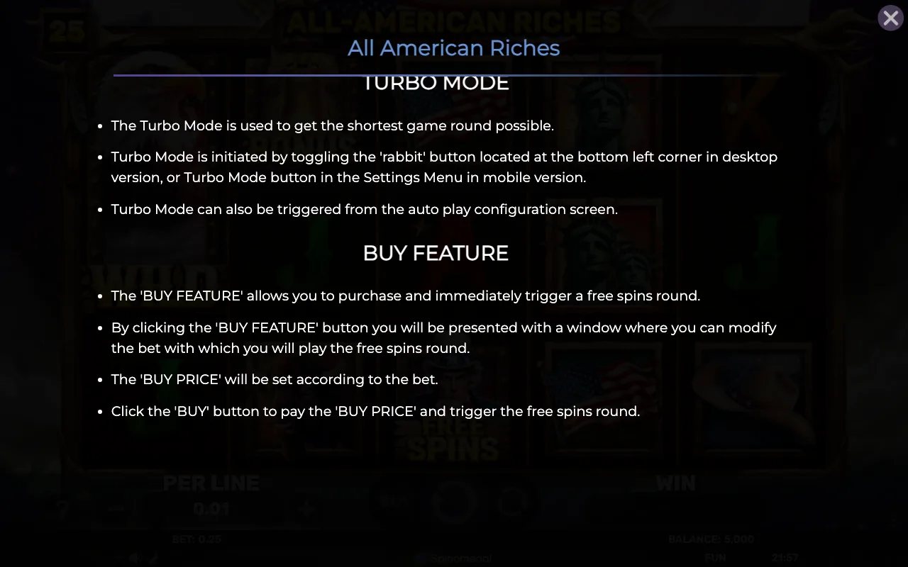 Buy feature — All American Riches