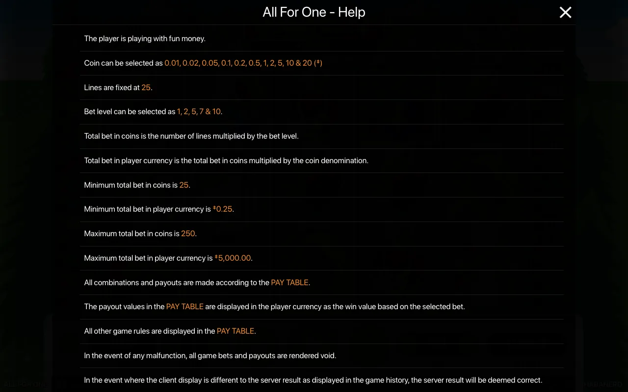 Spielregeln, Seite 1 — All For One