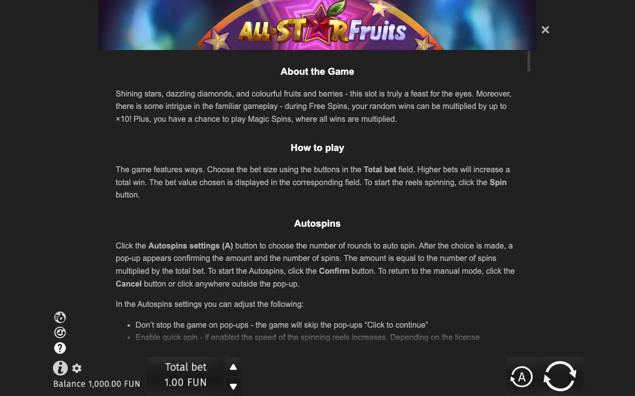 Game rules, page 6 — All-Star Fruits