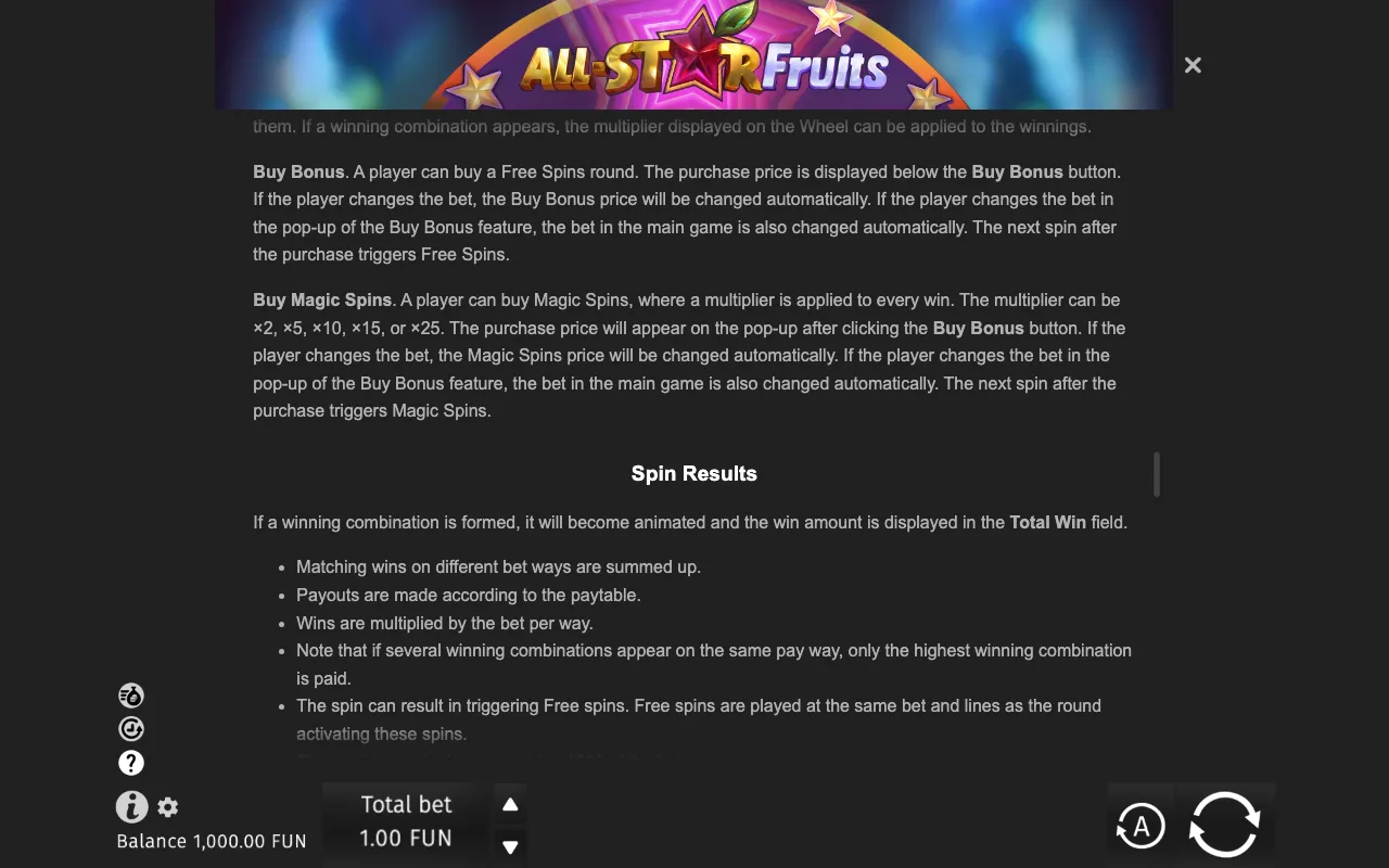 Game rules, page 8 — All-Star Fruits