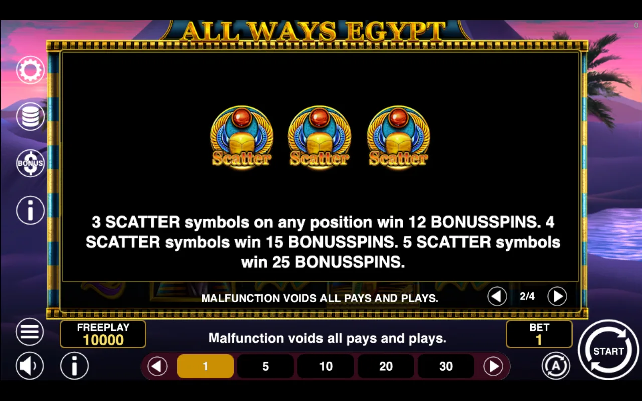 Game rules, page 2 — All Ways Egypt