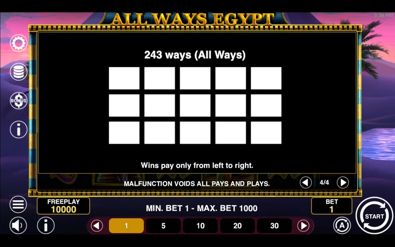 Game rules, page 4 — All Ways Egypt