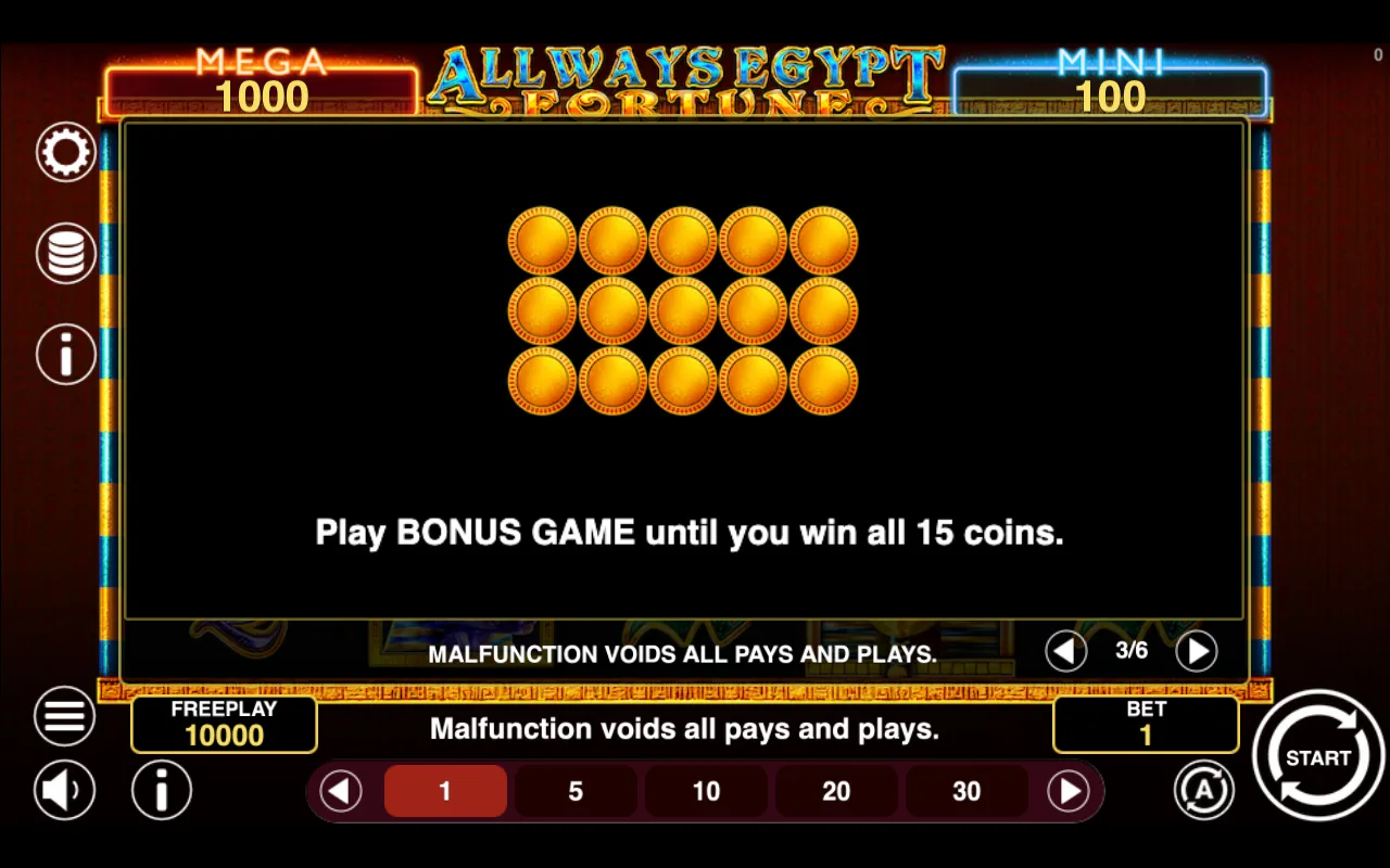Game rules, page 3 — Allways Egypt Fortune