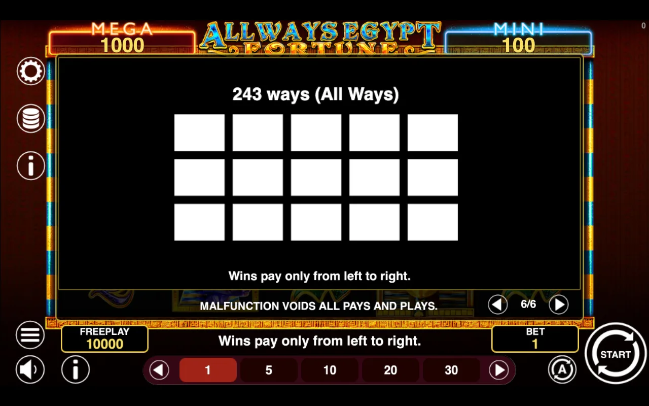 Game rules, page 5 — Allways Egypt Fortune