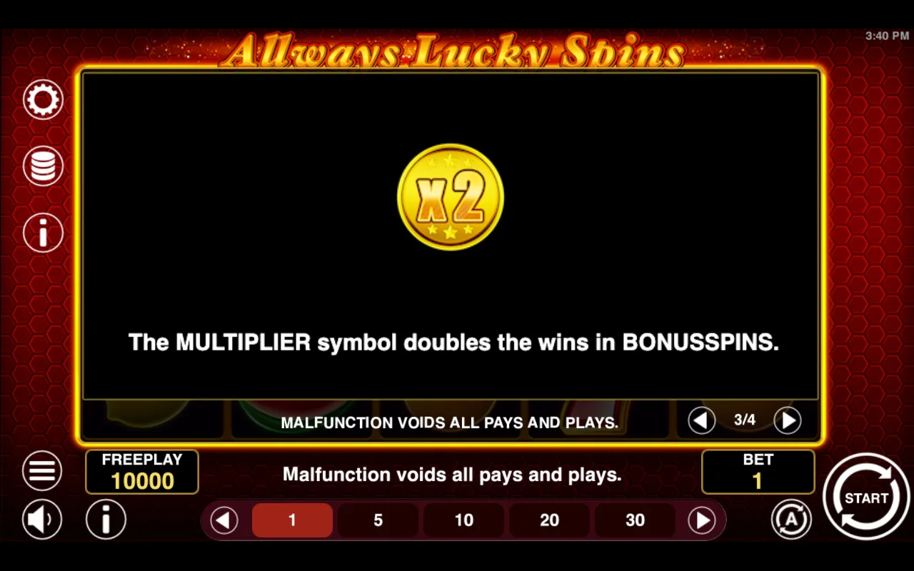 Game rules, page 3 — Allways Lucky Spins