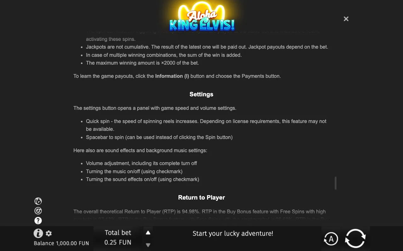 Game rules, page 10 — Aloha King Elvis
