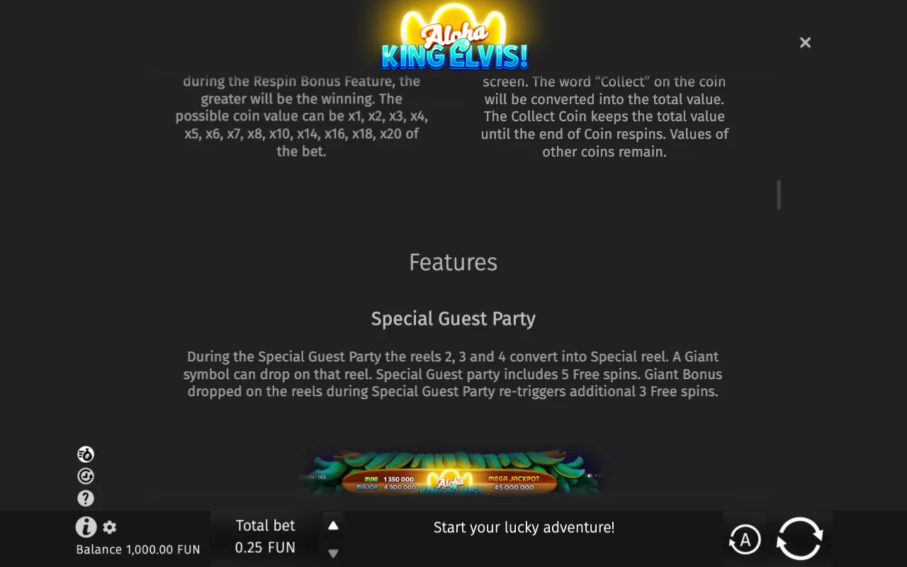 Game rules, page 3 — Aloha King Elvis