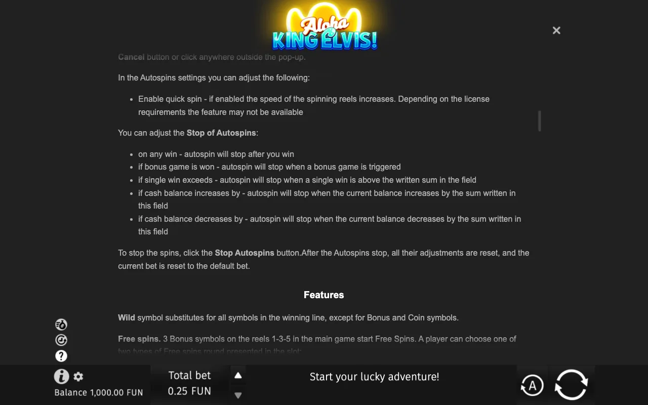 Game rules, page 7 — Aloha King Elvis
