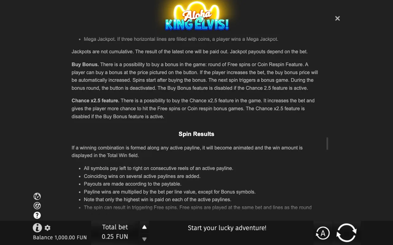 Game rules, page 9 — Aloha King Elvis