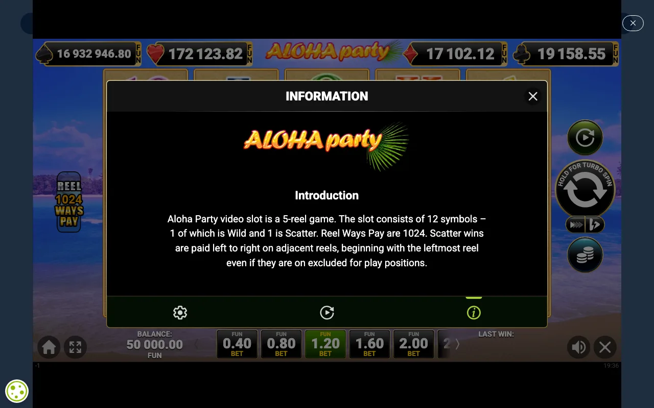 Game rules, page 1 — Aloha Party
