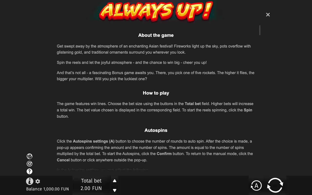 Game rules, page 6 — Always Up