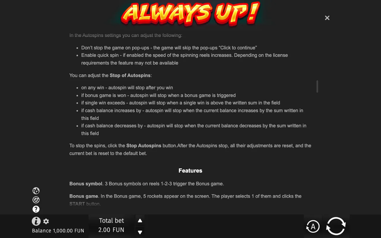 Game rules, page 7 — Always Up