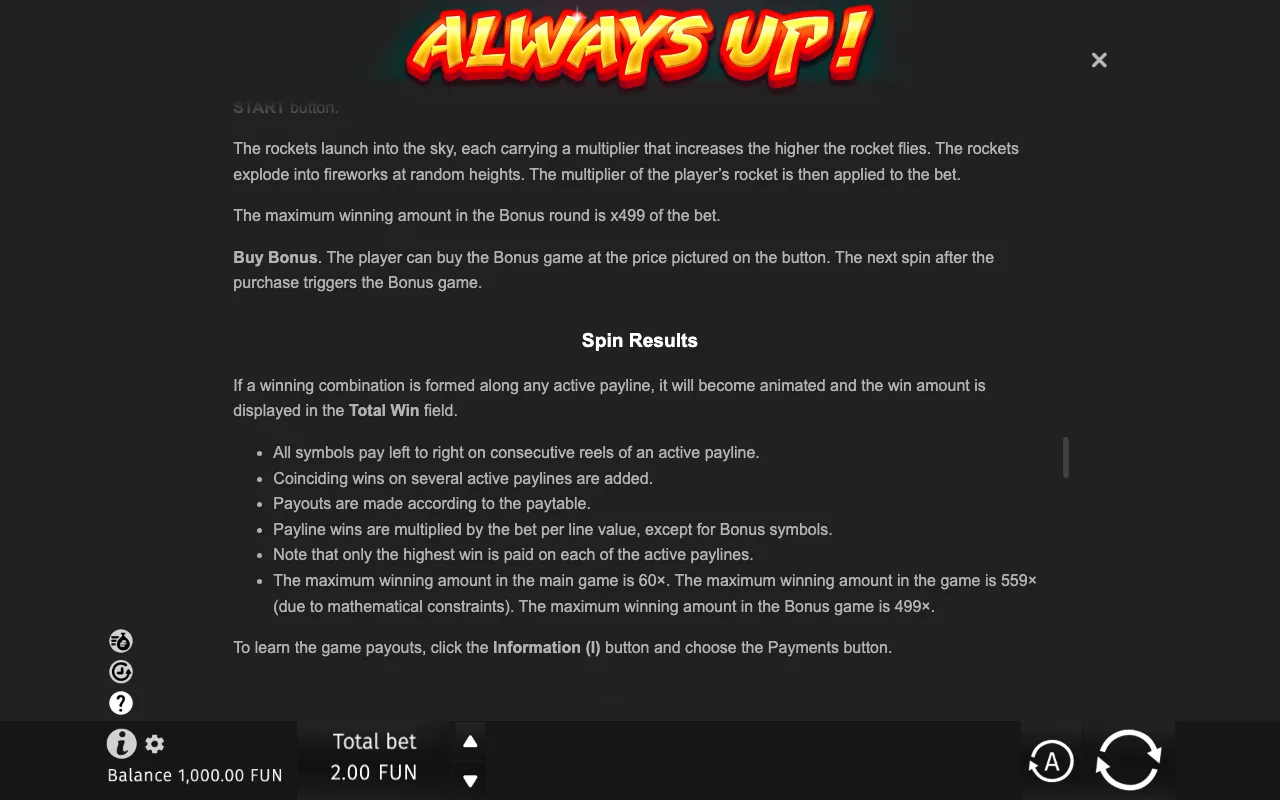 Game rules, page 8 — Always Up