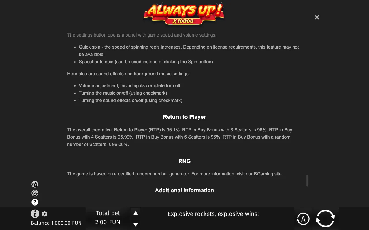 Game rules, page 10 — Always Up! x10000