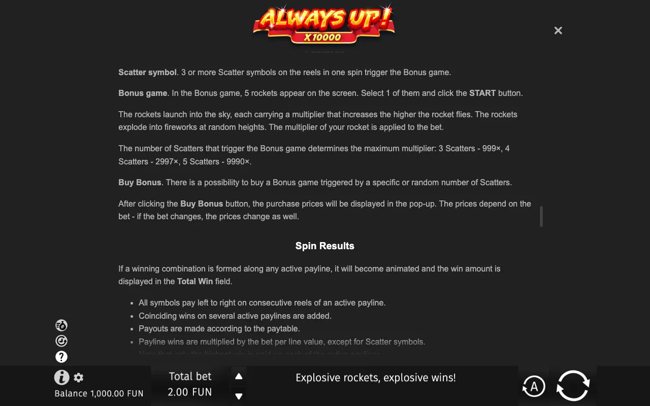 Game rules, page 8 — Always Up! x10000