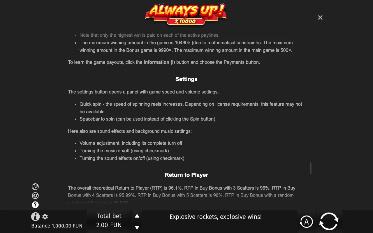 Game rules, page 9 — Always Up! x10000