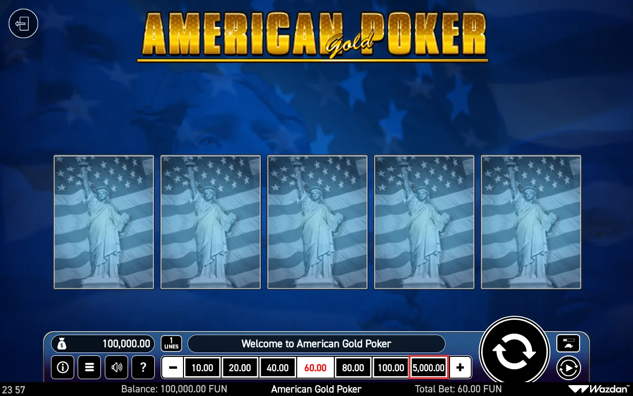 The base game — American Gold Poker