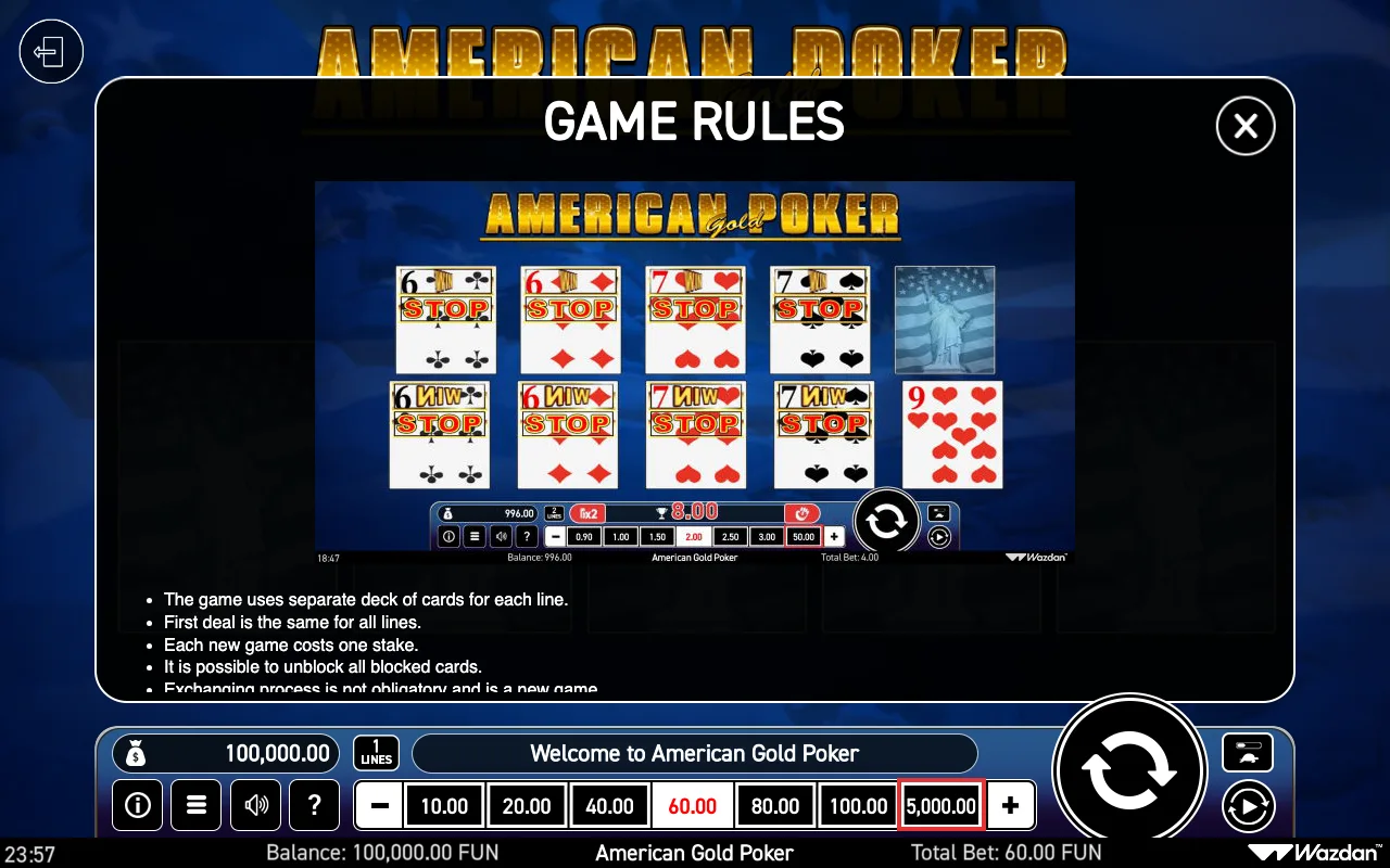 Game rules, page 2 — American Gold Poker