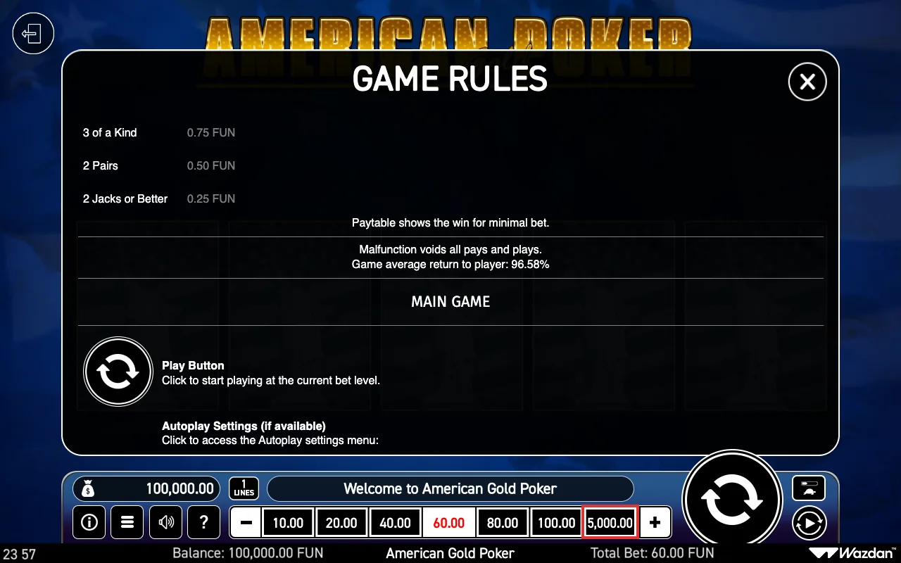 Game rules, page 3 — American Gold Poker