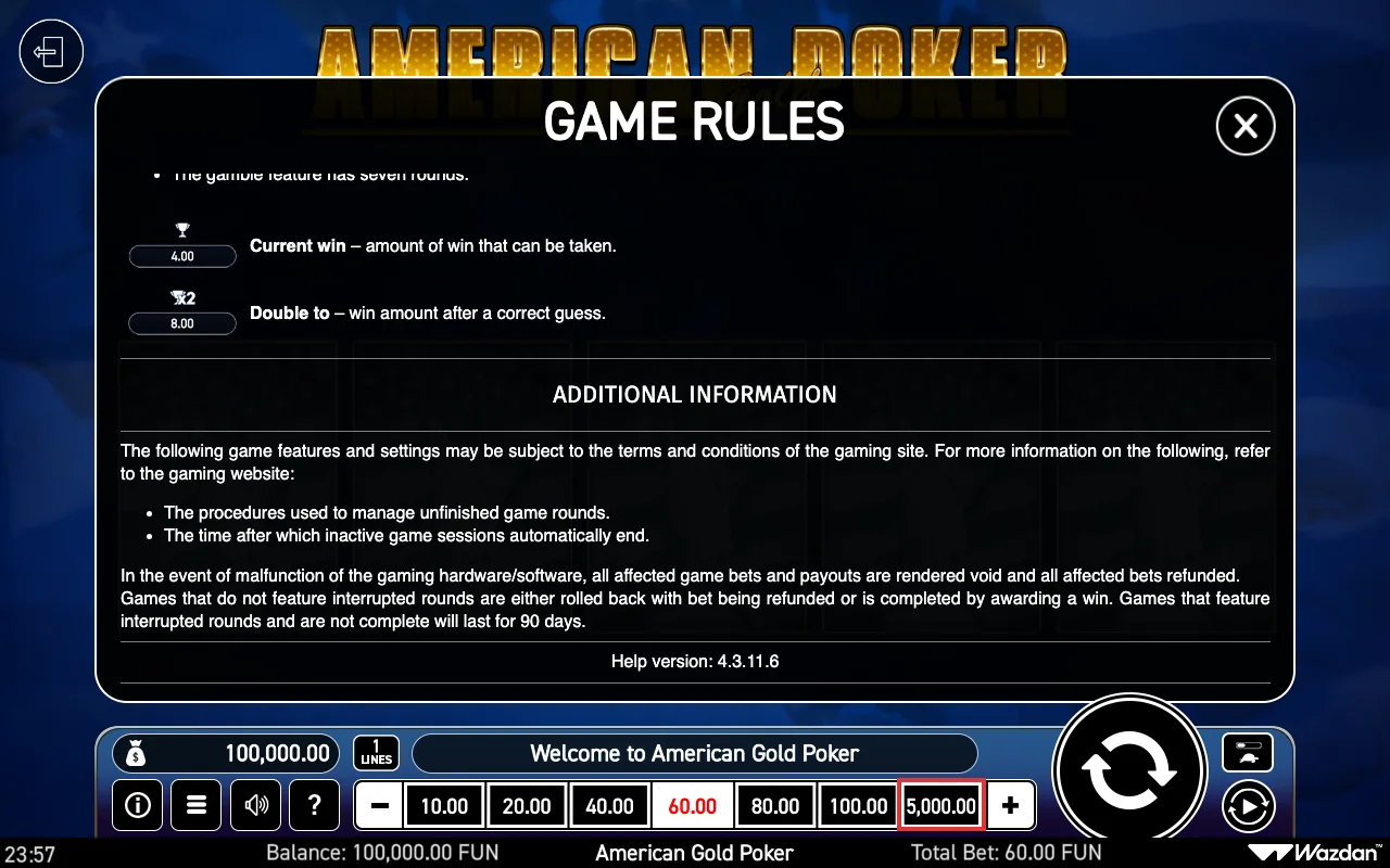 Game rules, page 6 — American Gold Poker