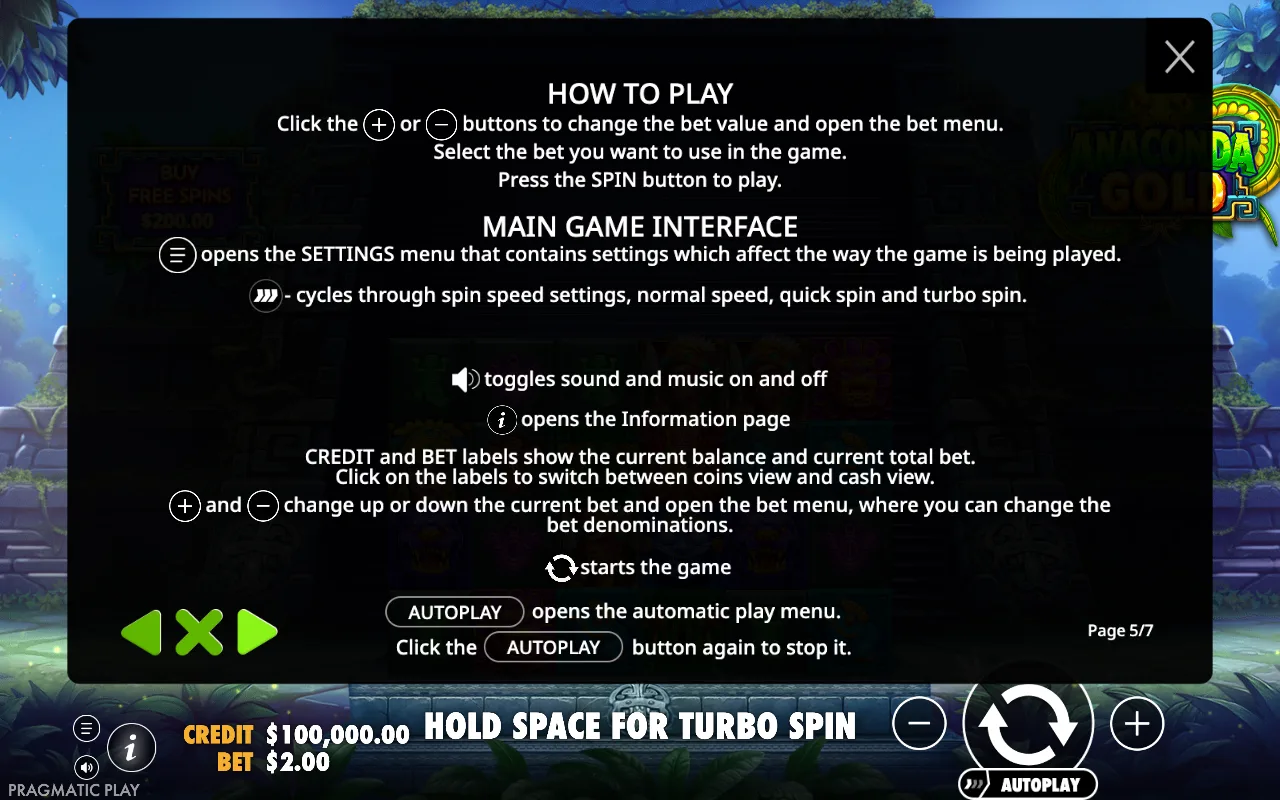 How to play — Anaconda Gold