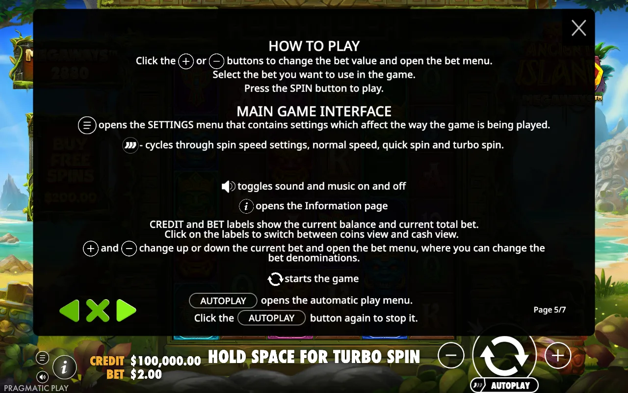How to play — Ancient Island Megaways