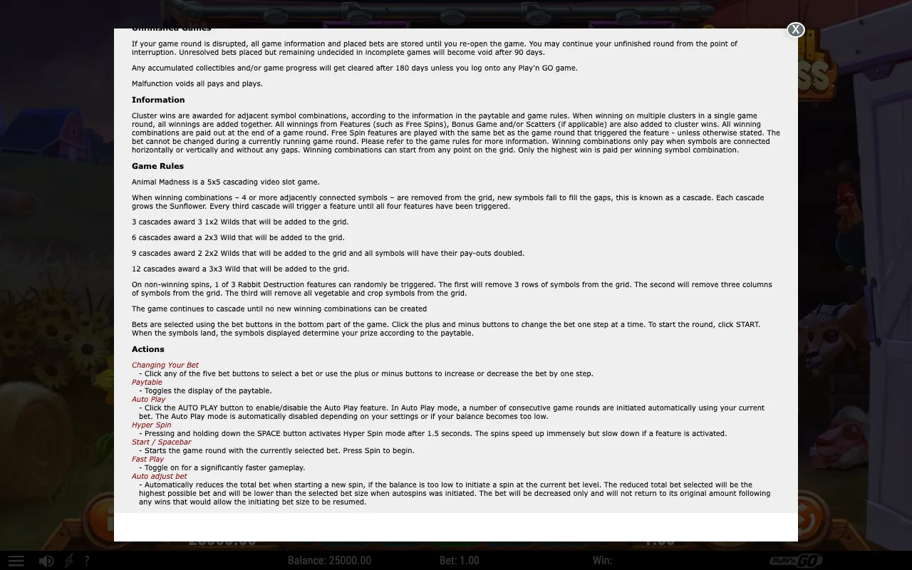 Game rules, page 2 — Animal Madness