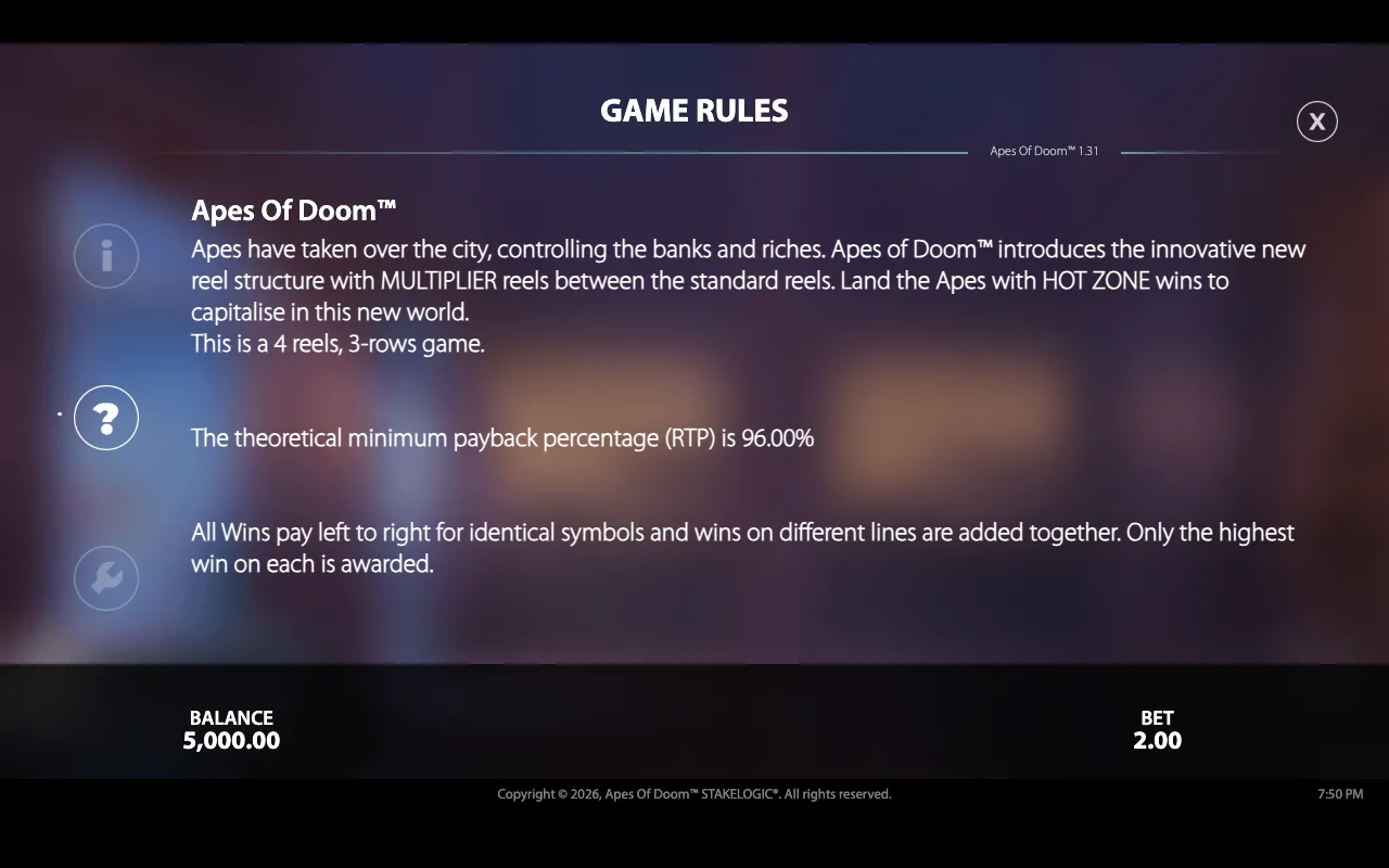 Game rules — Apes of Doom