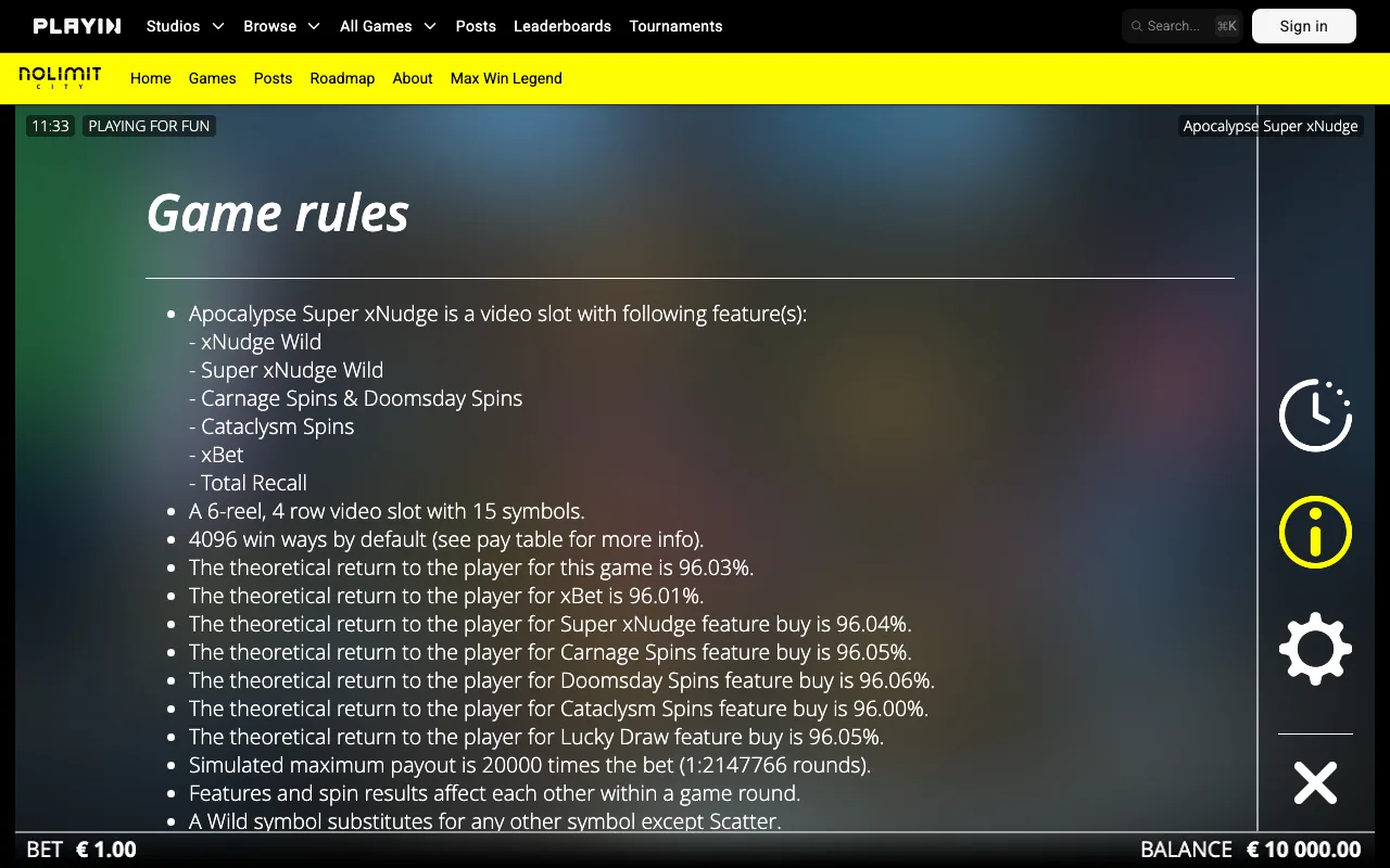 Game rules, page 1 — Apocalypse Super xNudge