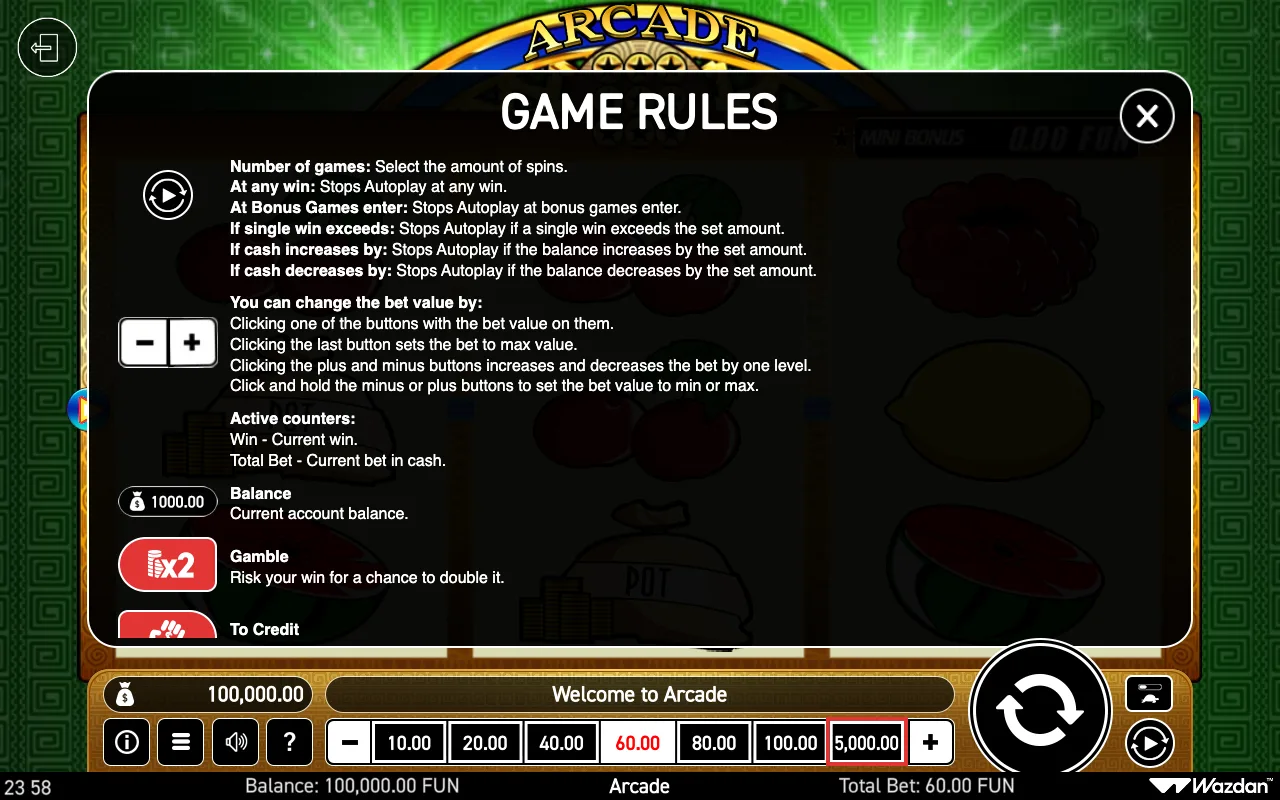 Game rules, page 5 — Arcade