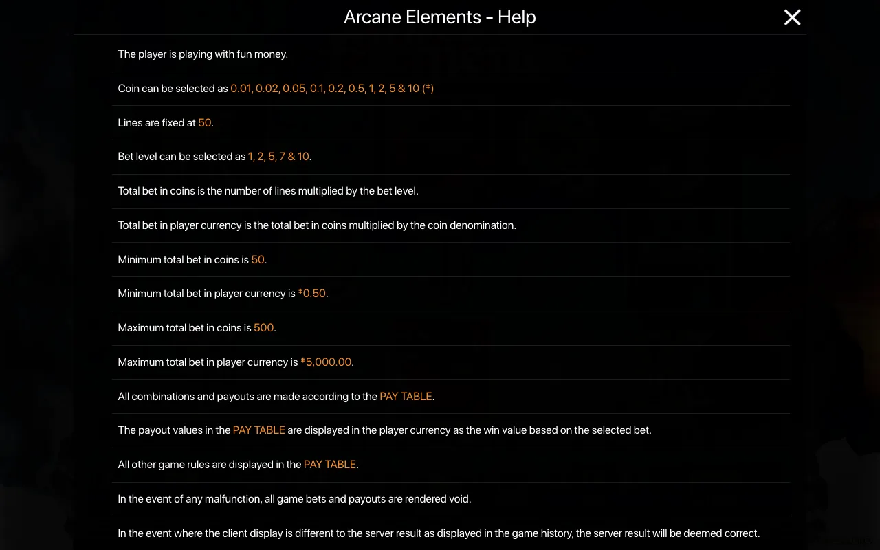 Game rules, page 1 — Arcane Elements