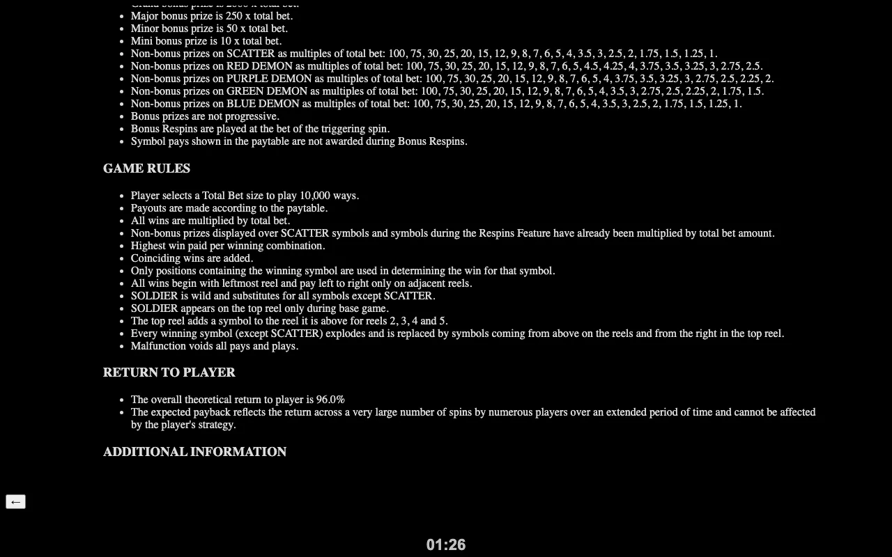 Game rules, page 3 — Armageddon 10k Ways