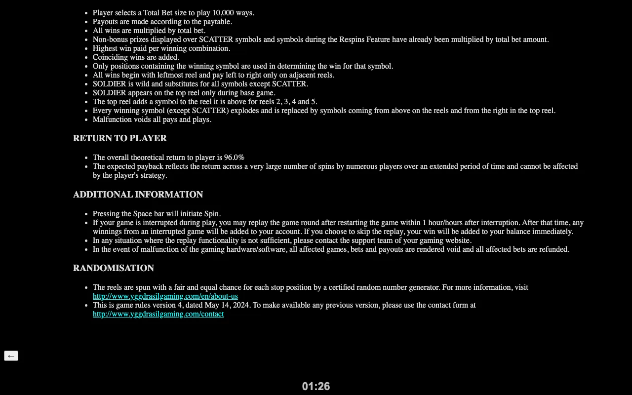 Game rules, page 4 — Armageddon 10k Ways