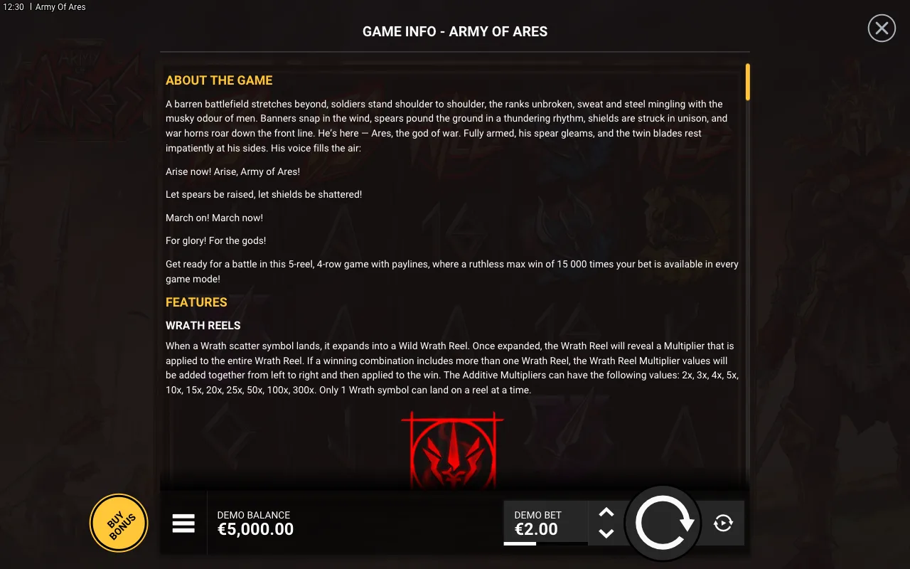 Game rules, page 1 — Army of Ares