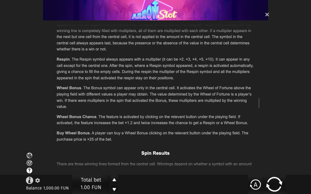 Game rules, page 7 — Arrow Slot