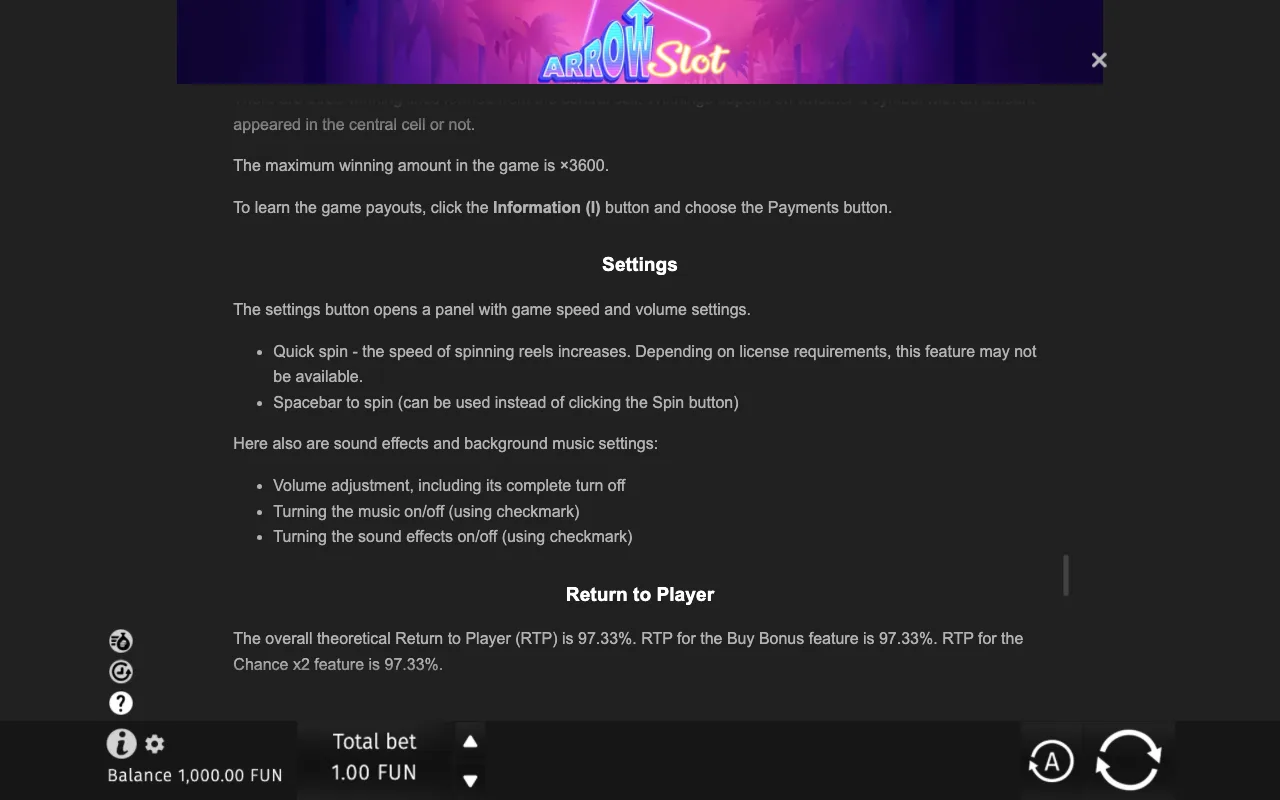 Game rules, page 8 — Arrow Slot