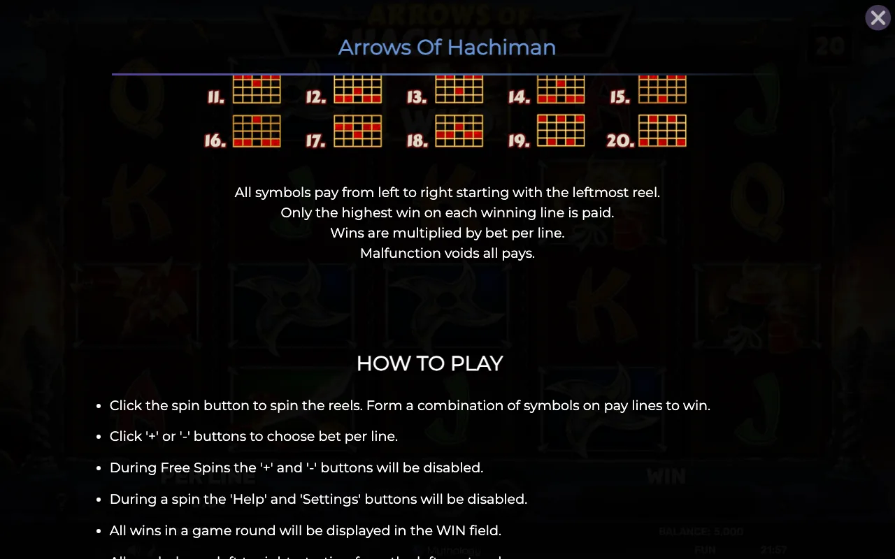 Game rules, page 6 — Arrows of Hachiman